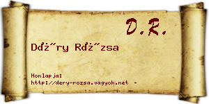 Déry Rózsa névjegykártya