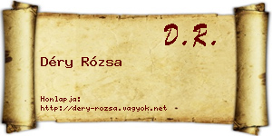Déry Rózsa névjegykártya